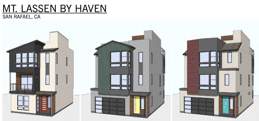 7 Mount Lassen Drive housing project renderings. Project is located in Lucas Valley, San Rafael, Marin County.